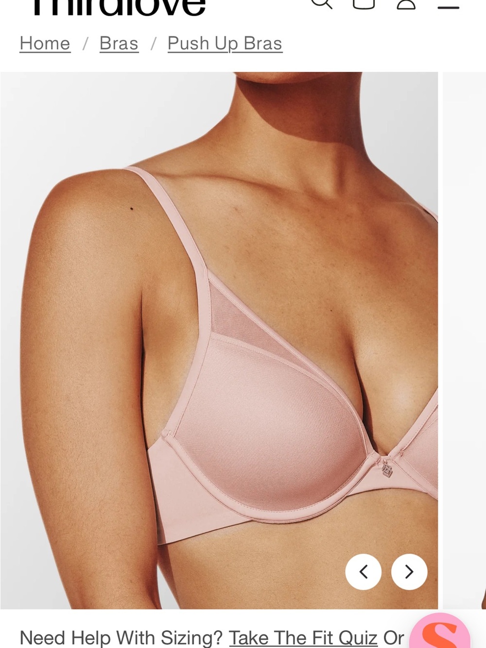 ThirdLove 24/7 Classic Uplift Plunge Bra 34C